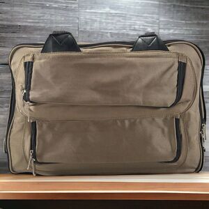 Sovrano Logomark Large Expandable Travel Duffle Bag Shoulder Strap Tan NEW